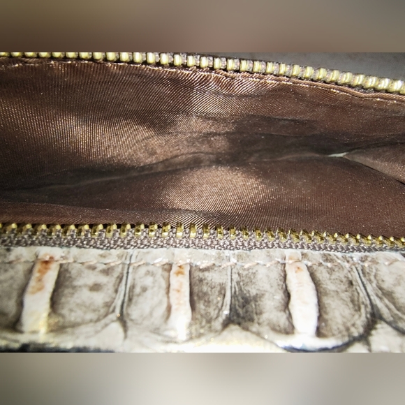 Brahmin Bronze Croc Embossed Trifold Wallet - Picture 11 of 11